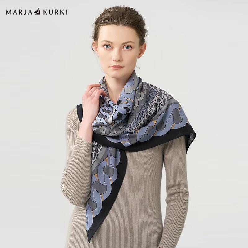 MARJA KURKI Women's Fine Wool Printed Scarf Shawl
