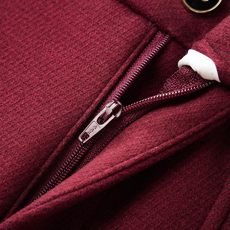 Ankola Women's Red High-Waisted Wide-Leg Velvet Pants - 2024 Autumn/Winter Slimming Casual Sweatpants