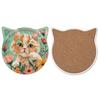 Cat Ceramic Coasters Cork Bottom Coffee Coaster Non-Slip Durable Heat Insulation Mats Home and Decoration Kitchen Utensils