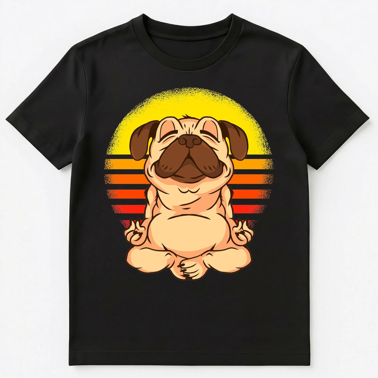 Funny And Cute Yoga Dog Meditating Graphic Unisex T-Shirt XL