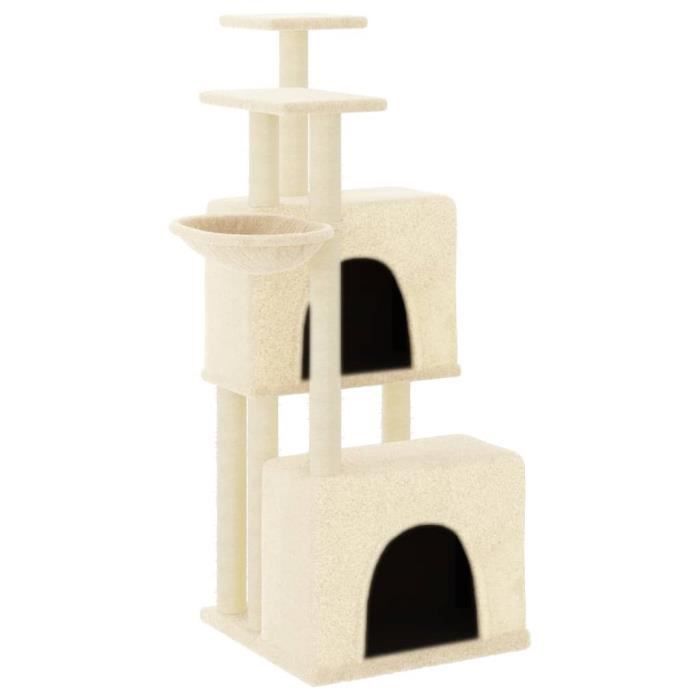 VidaXL Arbre à chat avec griffoirs en sisal crème 122 cm 172052