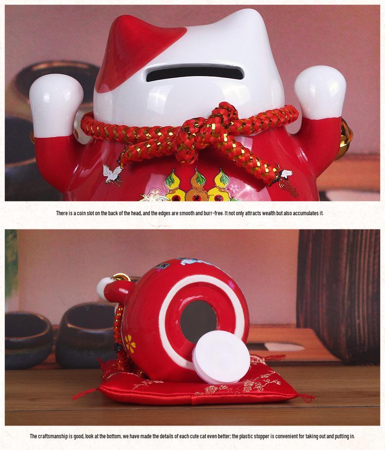 Lucky Cat Ceramic Ornaments - Cute Cartoon Decorations & Creative Gifts