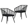 Garden Chairs 2 pcs with Cushions Poly Rattan Black