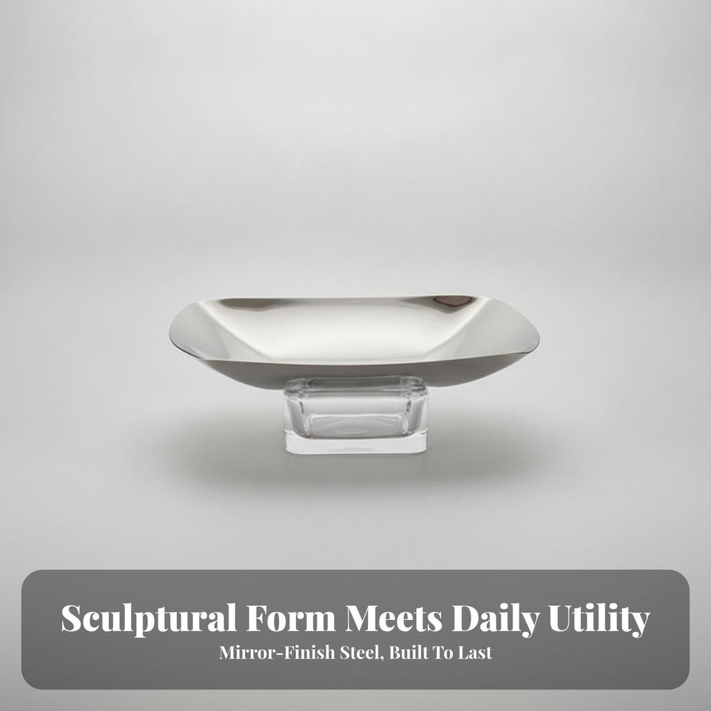 Stainless Steel Fruit Tray Sleek Metal Serving Platter Easy to Clean