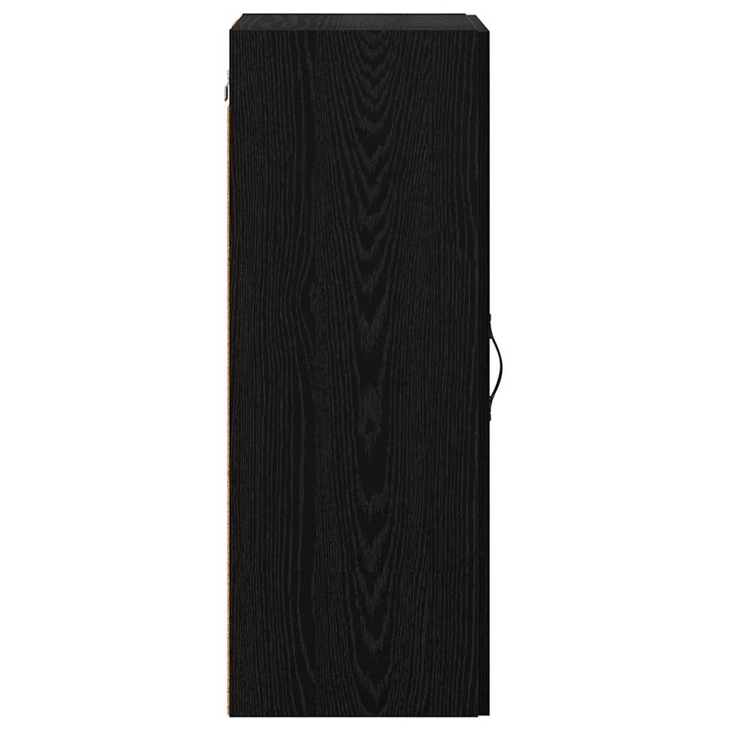 Wall Mounted Cabinet Black Oak Effect 34.5 X 34 X 90 Cm