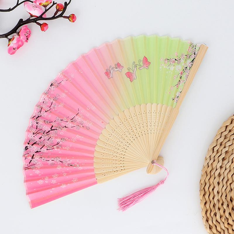 Hanfu skládací vějíř pro ženy inspirovaný japonským a čínským stylem – Scénický tanec bambusový styl