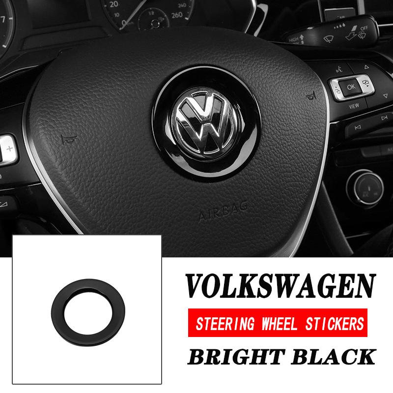 Voor VOLKSWAGEN Auto Koolstofvezelpatroon Logo Stuurwiel Decoratie Sticker Accessoires Voor VW GTI Polo Golf 5 6 Passat Sciro