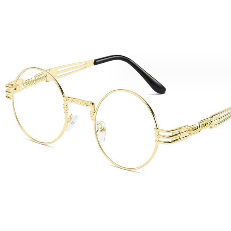 Sph -0.5 -0.75 -1.0 -2.0 Tot -6 Metal Steampunk Zonnebril Mannen Vrouwen Mode Ronde Bril Merk Design Vintage Zonnebrillen Myopia -3.75
