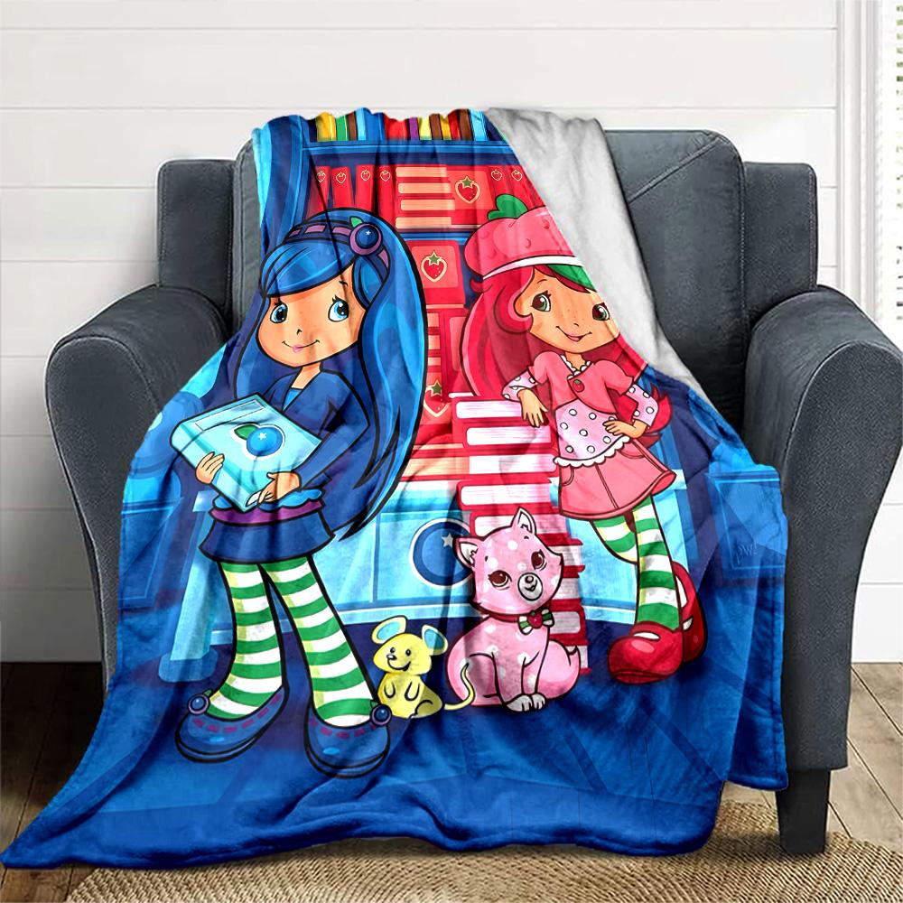 1pc Princess Strawberry13 Blanket, Gift, for Men and Women, Soft Blanket, Good for Sofa Bed Couch Travel, Lightweight Flannel Blanket