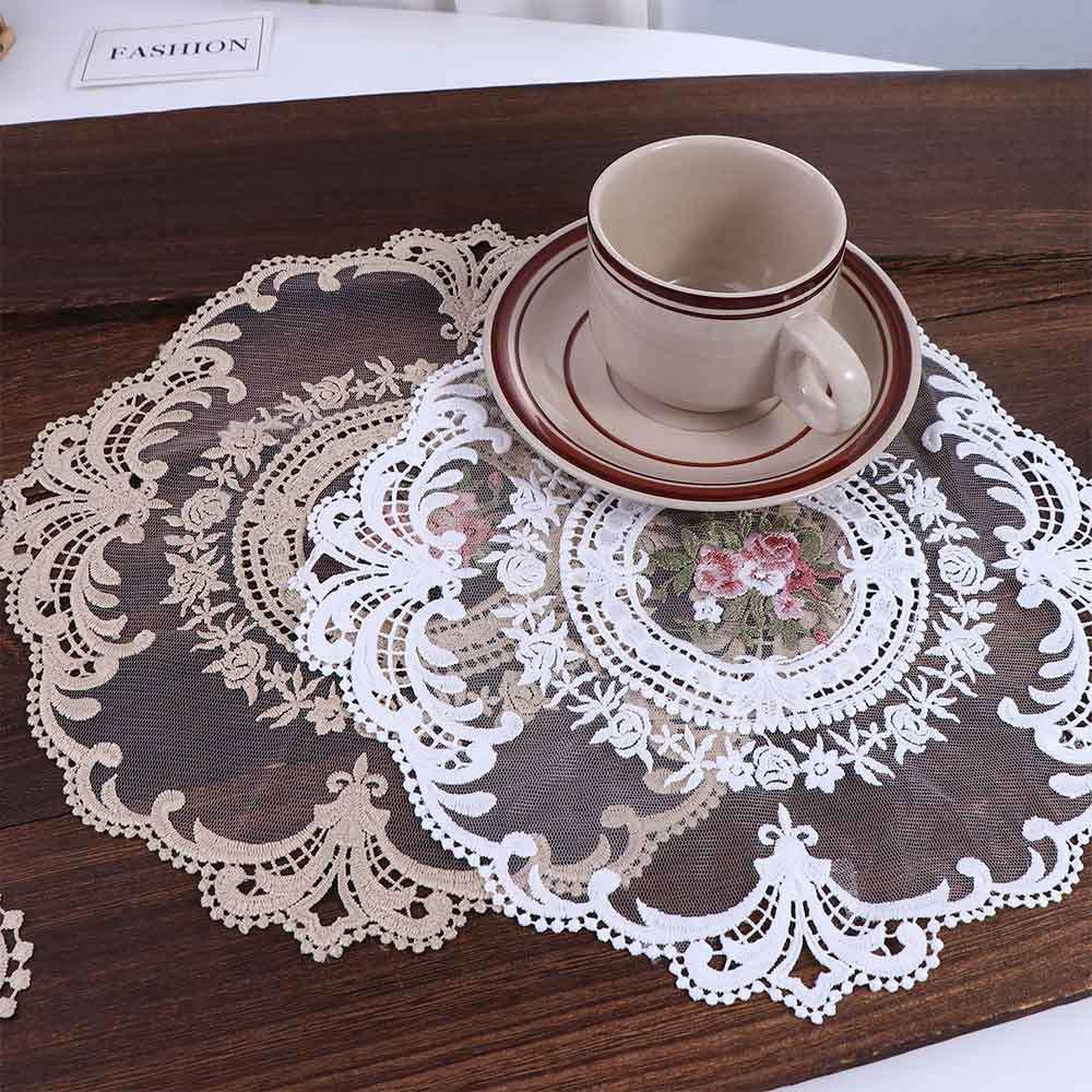 1Pcs Lace Heat Insulation Dining Plate Mat Table Decoration Table Pads Placemat Coasters