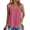 Fashion Summer Women Knitted Vest Round Neck Solid Color Female Loose Casual New Sling Tank Tops Hollow Out Elegant Solid Color Shirt Simple Clothing