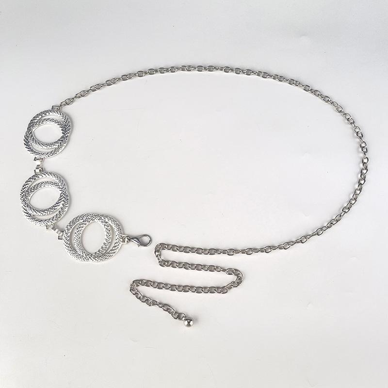 Women'S Round Metal Waist Chain Accessories Women'S Girdle Skinny Chain Skirt Dress Sweater Decorative Belt