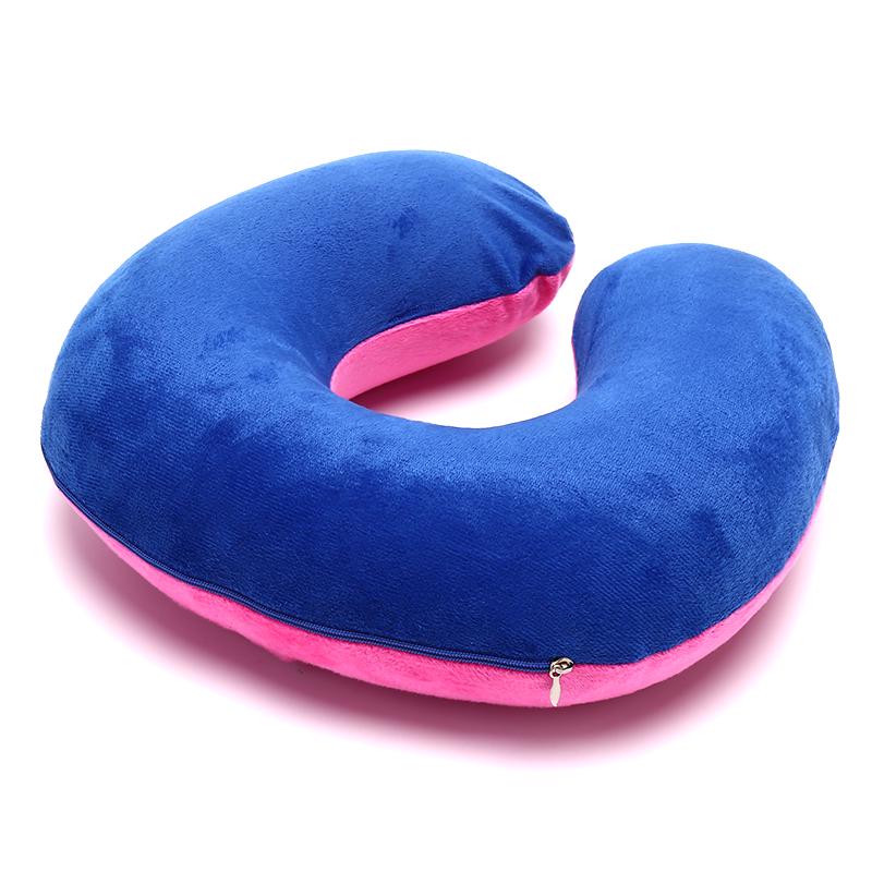 1 ks Nafukovací cestovní polštář na krk Pvc U-tvar Měkký polštář pro opěrku hlavy do auta Vzduch