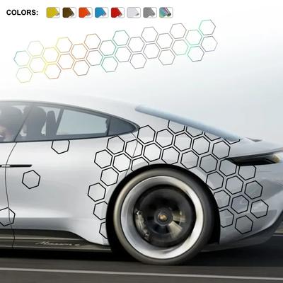 Universal Car Graphics Honeycomb Open Style Sticker Auto Graphics Honeycomb Decor Tuning Car Side Sticker