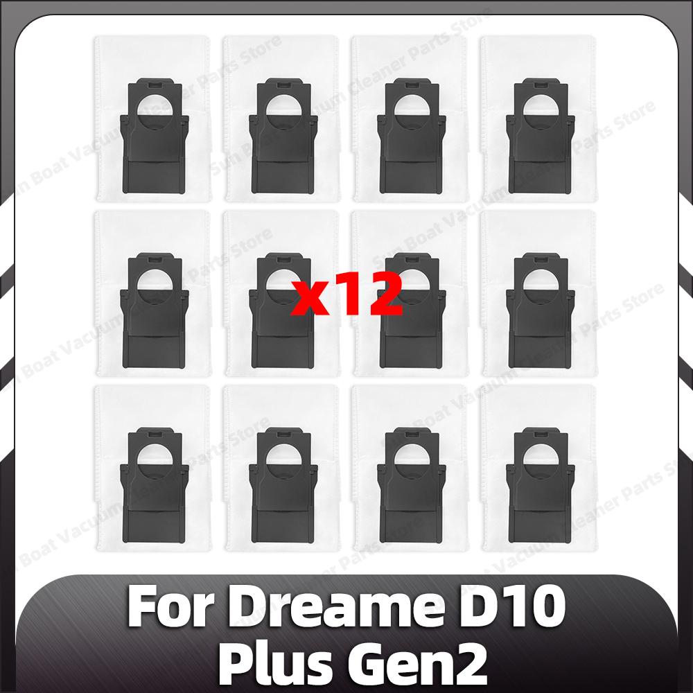Compatible for Dreame D10 Plus Gen2 Replacement Main Side Brush HEPA Filter Mop Pad Dust Bags Spare Parts Accessories