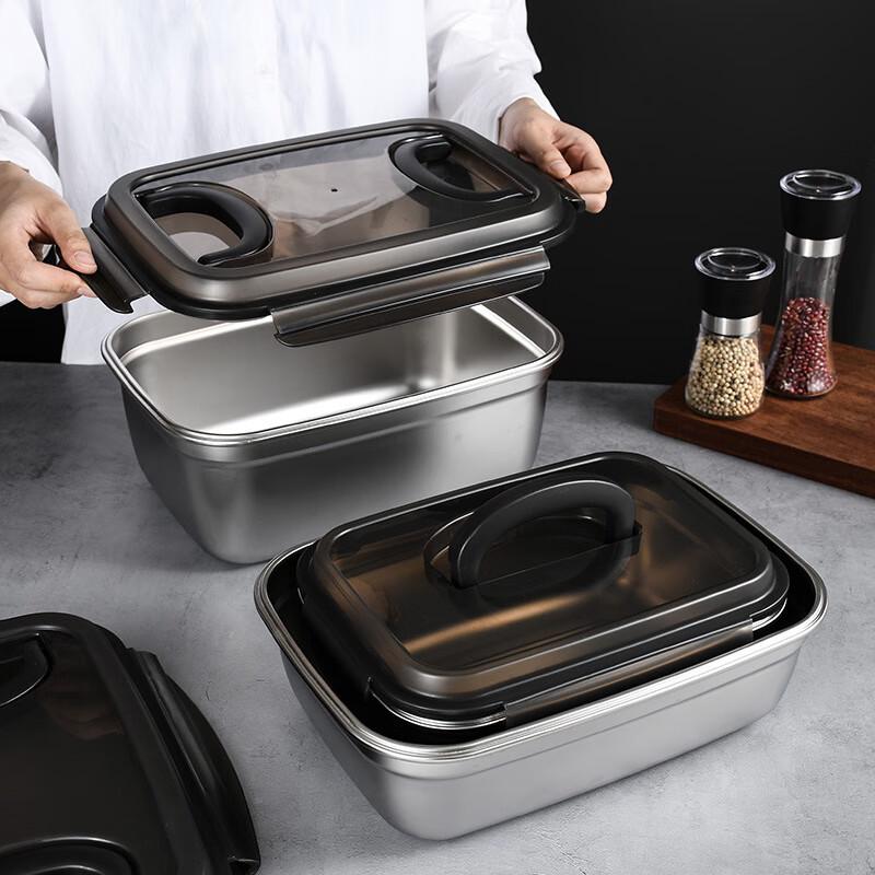 304 Stainless Steel Food Storage Container with Handle