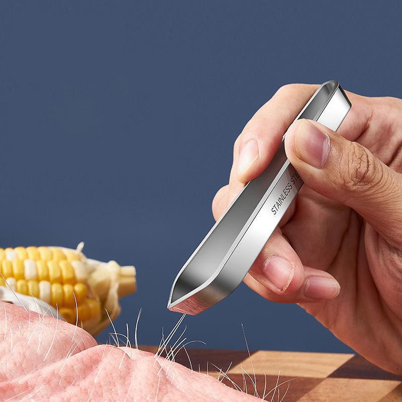 Stainless Steel Fish Bone & Garlic Peeling Tweezers - Kitchen Tool for Salmon Bone Removal and Bristle Clamping