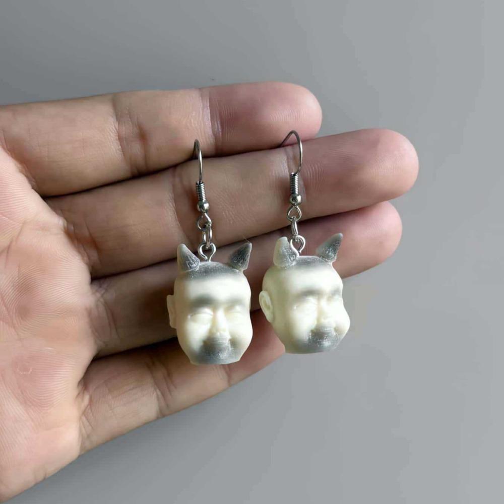 Goth Creative Handmade Resin Horror Dolls Baby Pendant Dangle Earrings Necklace for Women Halloween Demon Slayer Scary Jewelry