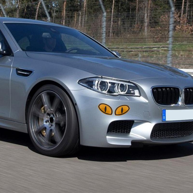 Car Stickers Eye Night Safety Driving Reflective Decal Cute Caution Big Eyes Pattern Waterproof Adhesive Reflective Stickers