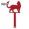 Talos Yard Eisenbeschilderung mit festen Löchern, Metall Katze Schmetterling Dekoration, Outdoor Briefkasten Schild für Holz Leder Briefkästen