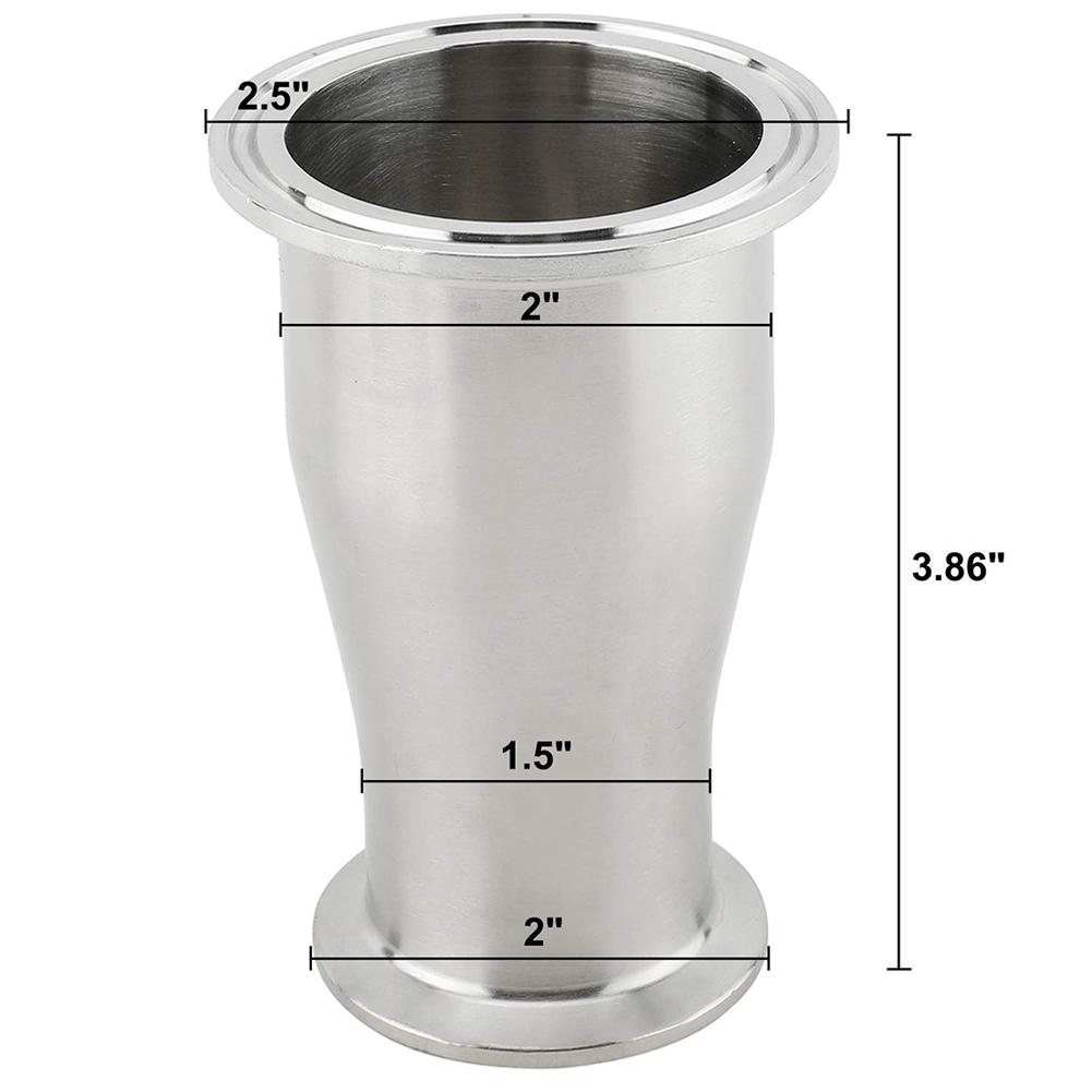 Sanitary Plumbing Solution SS304 Concentric Reducer Fitting Connecting Different Diameter Pipes via Tri Clamp System