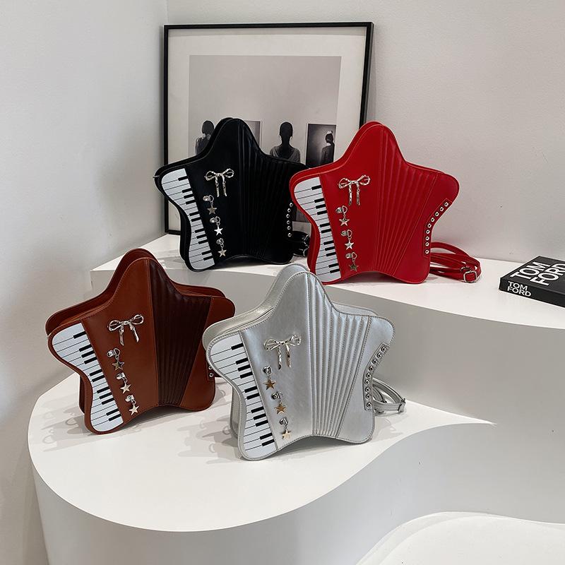 Women Bag Single and Double Shoulder Bag Female Five Star Crossbody Bag Cute Piano Multi Purpose Bag