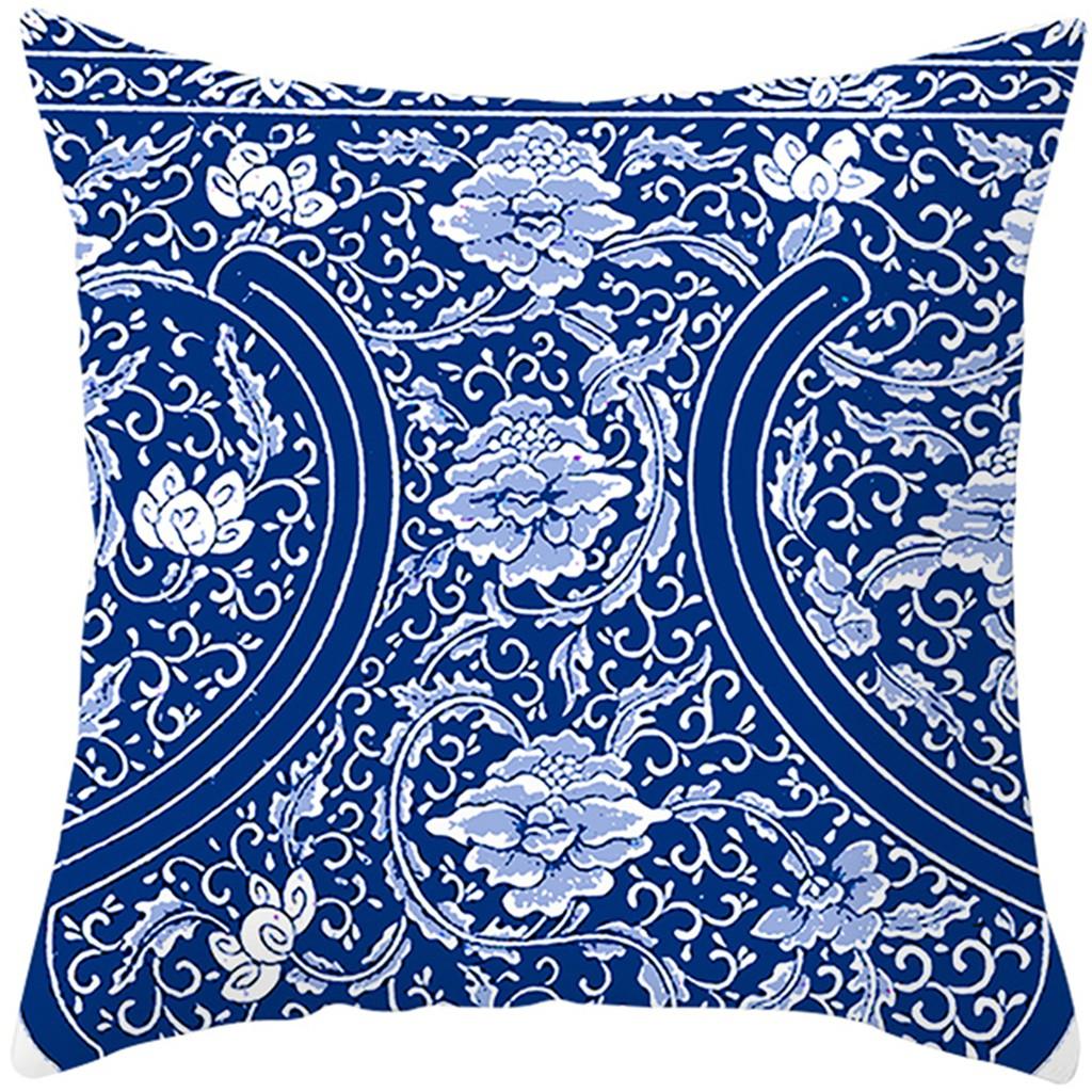 Dark Blue Abstract Pillowcase Sofa Cushion Cover