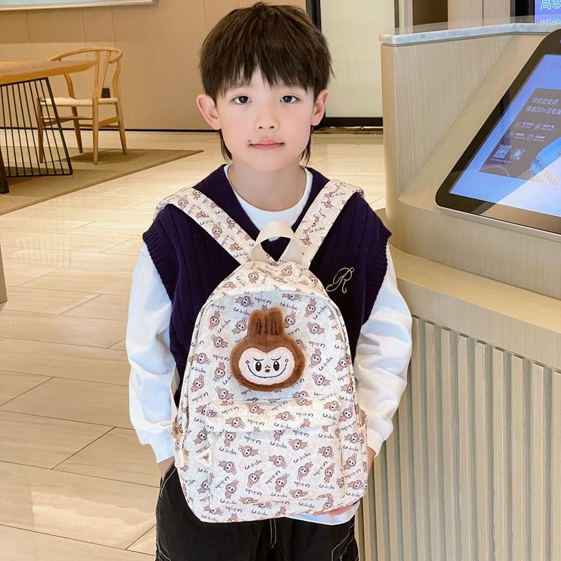 Cartoon Cute Boys And Girls Backpack Cute Doll Foreign Style Printing Primary School Bag Children Bag