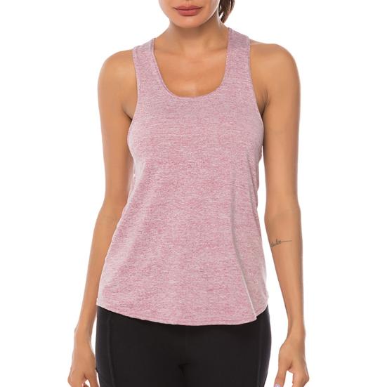 Workout Tank Solid Color Sweat-absorbing Breathable Relaxed-Fit Sleeveless Fitness Polyester Women Athletic Yoga Top Fitness Vest for Girl