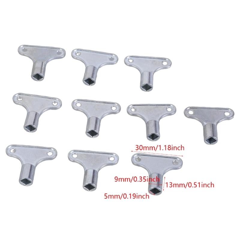 10Pieces Sturdy Radiators Vent Key Accessory for Residential Commercial and Industrial HVAC Systems Maintenance