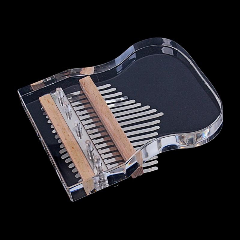 Transparent Kalimba Acrylic Finger Pianos 17 Keys Thumb Piano with Letters and Notes Musical Instrument Gifts for Girls