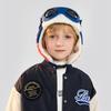Children's cap winter Boys Girls outdoor velvet warm ear protection Bomber Hat goggles integrated pullover flight cap