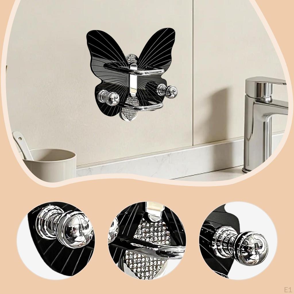 Acrylic Wall-Mounted Hairbrush Holder, Comb Rack, Elegant Butterfly-Shaped Organizer for Hair