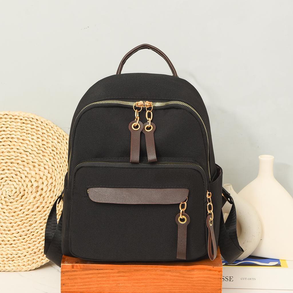Oxford Backpack Women's Travel Backpack Large Capacity Color Block Student Schoolbag