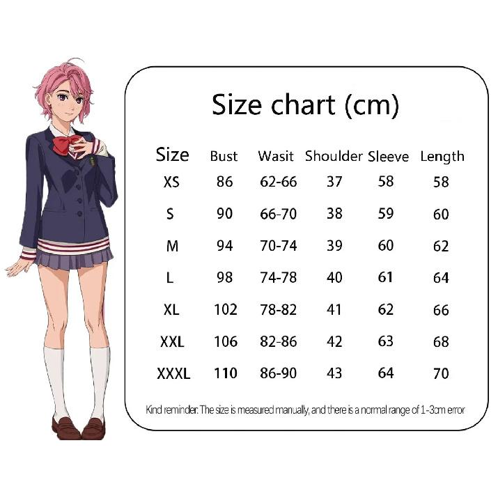 Anime Dandadan Aira Shiratori Cosplay Costume Wig Shiratori Aira Cosplay School Uniform Women Disguise Blue JK Jackets Skirts