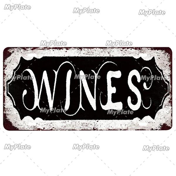 Wein Metallschild Kaffee Blechschild Nummernschild Vintage Dekoration Man Cave Plakette Heim Wanddeko Barschild Poster