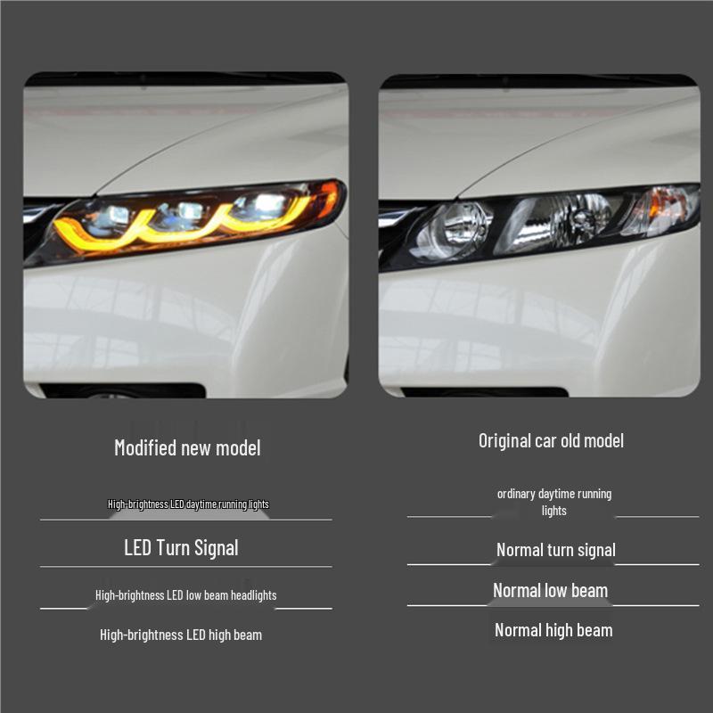 LED Projector Headlight Assembly with DRLs & Flowing Turn Signals for 06-11 Honda Civic 8th Gen