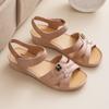 Mom Sandals for Women In Summer 2025 New Soft Leather Wedge Heel Comfortable Flat Bottomed Middle-aged and Elderly Women's Shoes