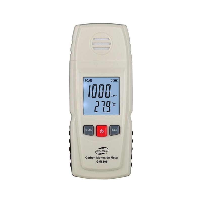0~1000ppm Цифровой детектор угарного газа CO, анализатор утечки газа CO, звуковая и световая сигнализация, электрохимический сенсор, монитор CO белый