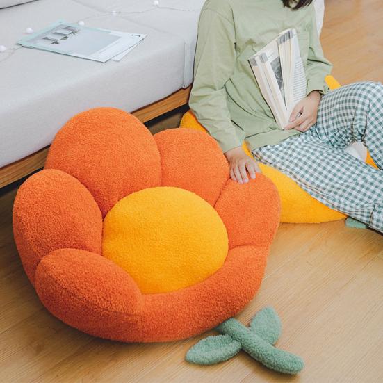 Seat Mat Detachable Extra-soft Texture Thickened Flower Shape Sitting Chair Seat Mat