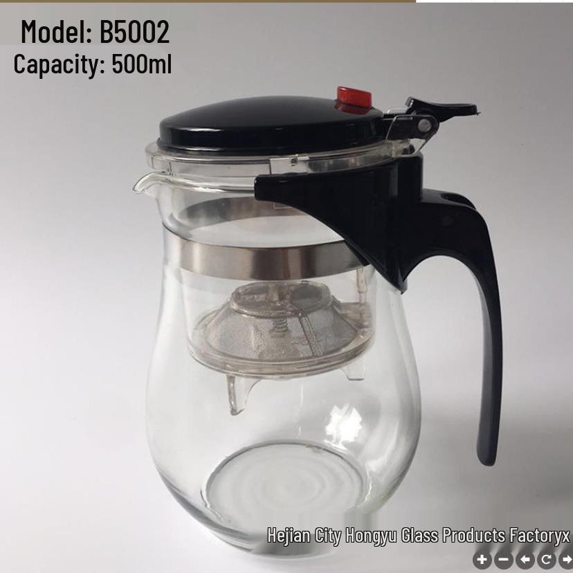 Heat-Resistant Borosilicate Glass Teapot with Removable Filter and Infuser