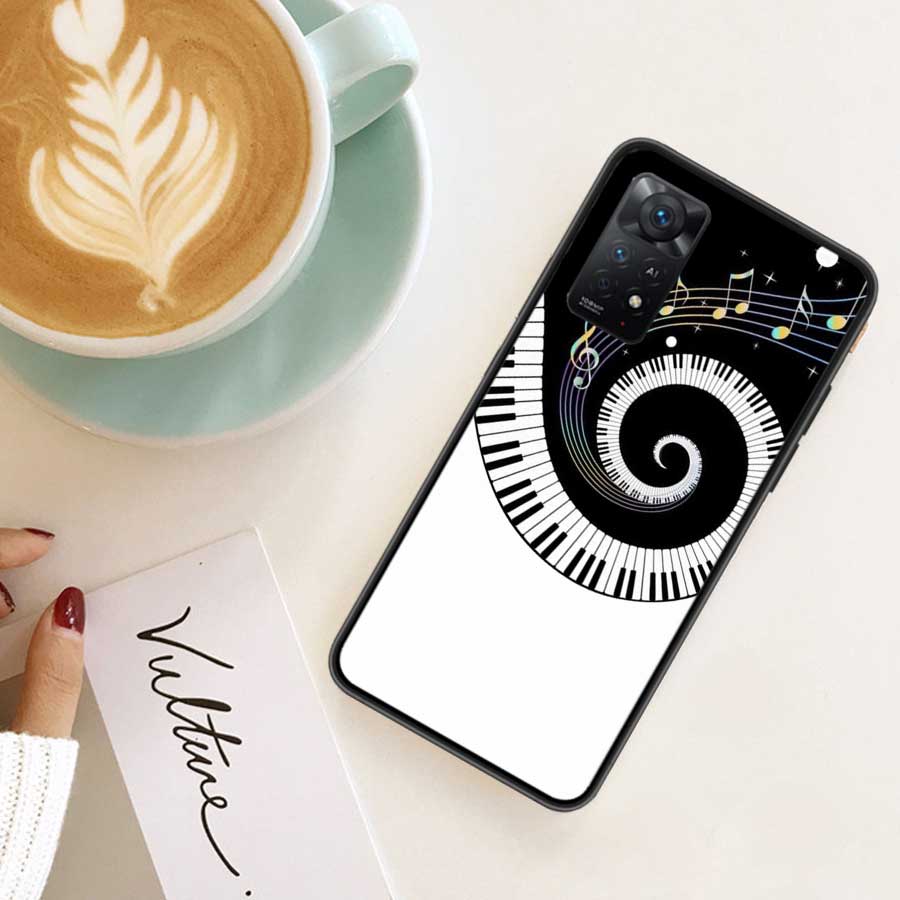 Piano Keys Musical Phone Case For Redmi 13C 14C Note 13 14 Pro 5G Plus 12 12C 10 10A 10C 9 9A 9C 9T 8 8A K70 Pro Xiaomi Cover Si