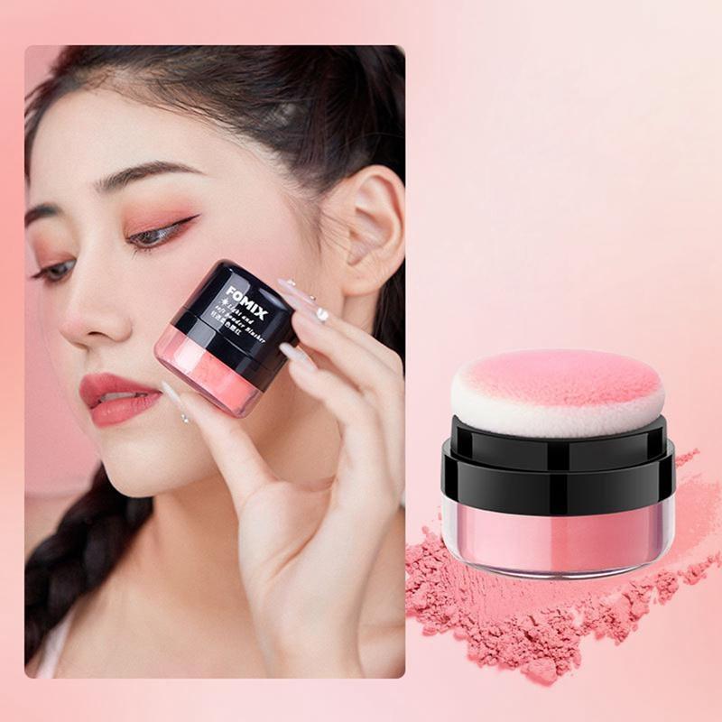 1 ks sypká pudrová tvářenka Air Cushion tvářenka Přírodní tvářenka na tváře Třpytivá tvář Vysoce pigmentovaný make-up na tvářenku, dlouhotrvající a lehký