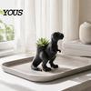 Vaso da Fiori Creativo Stampato 3D Vaso T-Rex, Piante Succulente Dinosauro Tubo Pratico per Portapenne Portapenne Pennelli per Trucco, Ufficio Casa