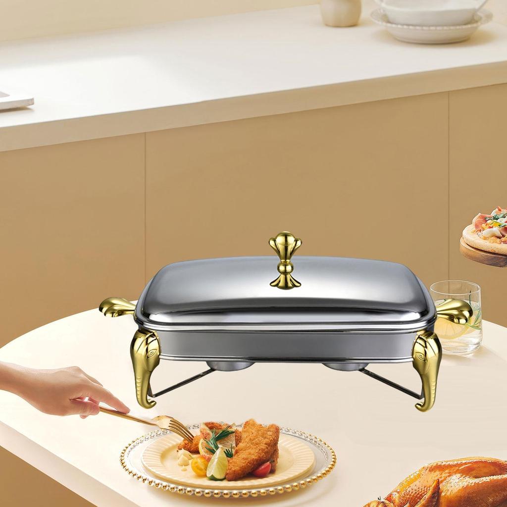Chafing Dish Buffet Set Servierschale Speiseplatte Buffet-Server Buffet-Wärmer 2,9L für Veranstaltungen Catering Party Küche Hochzeit