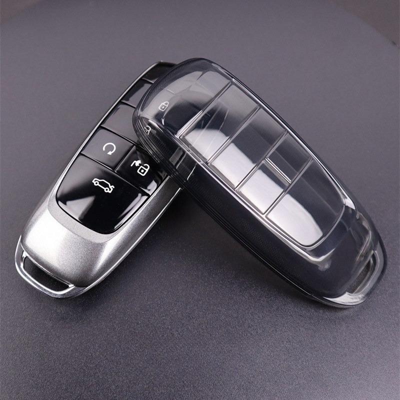 TPU Car Key Case Shell Protector Bag for GAC AION Y Plus S V LX IA5 Soft Transparent Remote Cover Holder Keychain Accessories