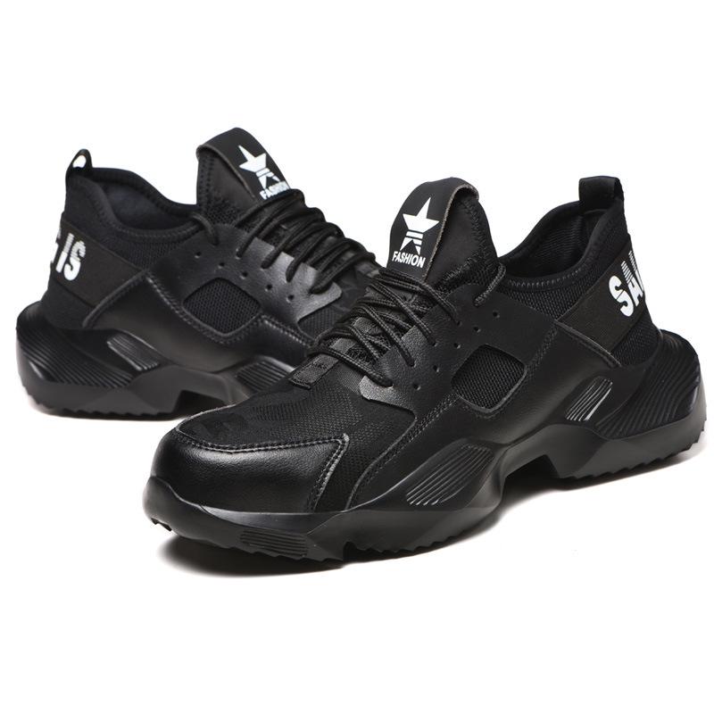 

Модная обувь со стальным носком, защитная обувь из кевларового волокна, дышащая рабочая обувь со стальным носком для мужчин, большие размеры 38 чёрный