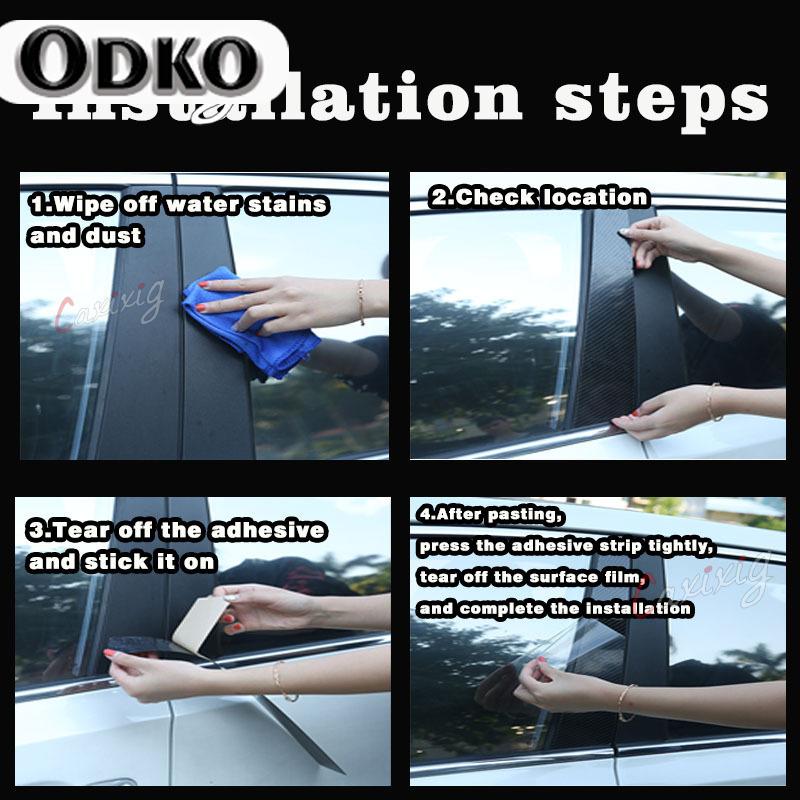 8Pcs Car Door Window Pillar Posts Trim Covers Sticker For BMW X5 E53 2000 2001 2002 2003 2004 2005 2006
