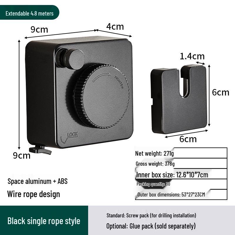 Retractable Indoor Steel Clothesline - No-Drill, Invisible Drying Rope for Bathroom or Balcony