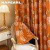 1PC NAPEARL European Style Orange Tulip Printed Curtains Fully Blackout Curtain for Bedroom Living Room Balcony Window for Home Decor